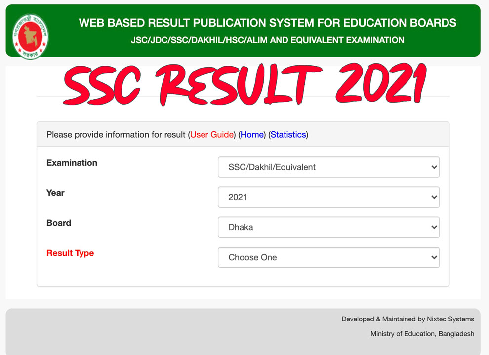 SSC Result 2021 BD